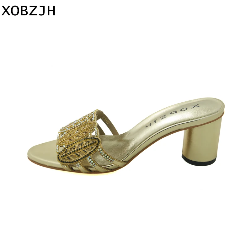 XOBZJH/Женская обувь коллекция 2019 года роскошные дизайнерские босоножки на высоком