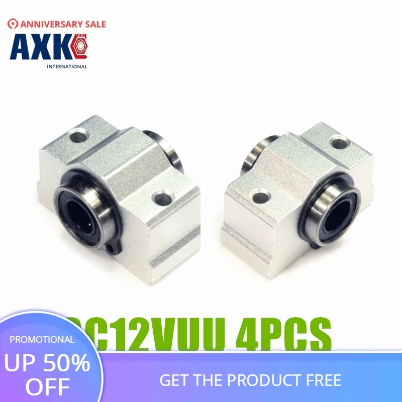 Axk 4 шт./партия Sc12vuu Sc12v Scv12uu 12 мм с ЧПУ блок подушки линейная горка для