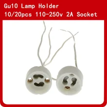 10 шт. 20 штук GU10 Керамика основание розетки лампа держатель тонкая проволока разъем для галогенная лампа GU10 Светодиодный прожектор