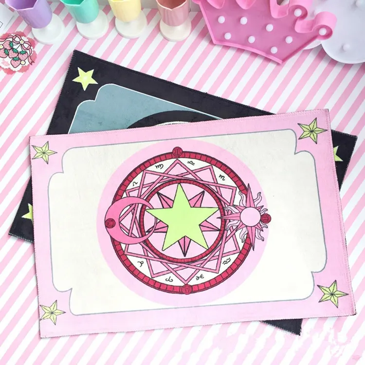 

40*60cm Cartoon Polyester Card Captor Sakura Magic Array Printed Rectangle Colorful Bedroom Non-slip Door Carpet Baby Play Mat