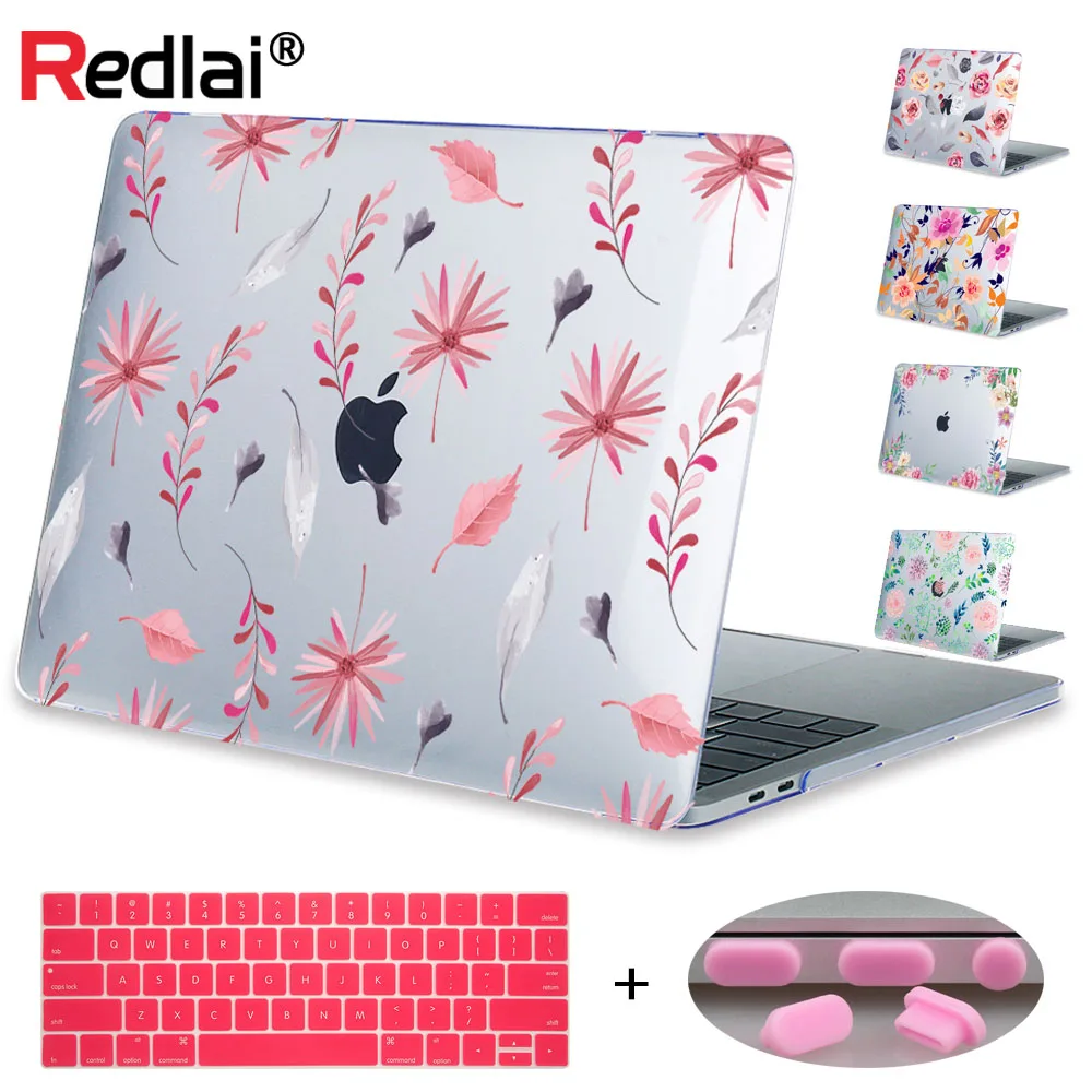Жесткий чехол Redlai с растительным принтом для Apple Macbook Pro retina 13 3 12 15 4 рукавом Air 11