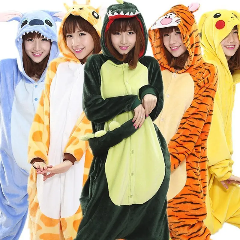 Покемон Onesie Для женщин Пижамный костюм Зима животных фланели зимние теплые пижамы сексуальные пижамы