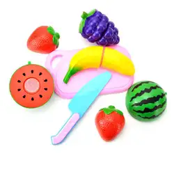 Детские милые многоцветные пластиковые многоразовые фрукты овощерезка набор игрушек красочные фрукты и овощи игрушки для детей