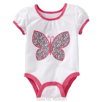 

New 2019 Brand Quality 100% Cotton Summer Baby Girl Short Sleeve Clothing Ropa Bebe Newborn Clothes Bodysuits Creepers Jumpsuits