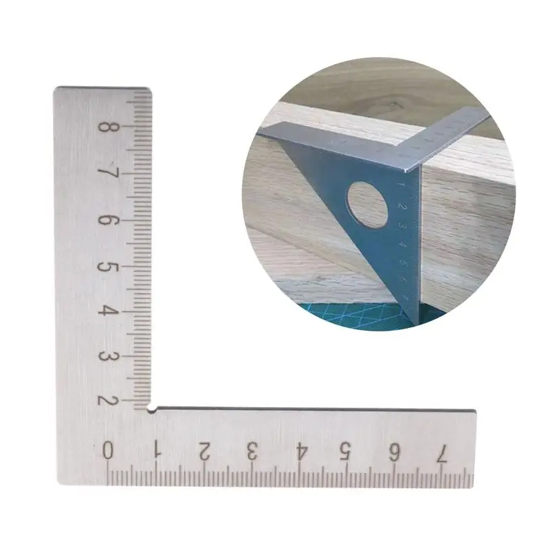 

Stainless Steel Multi-purpose Carpentry Ruler Woodworking Ruler Miter Triangle Rafter Metric Gauge Measuring Tools Angle Turn