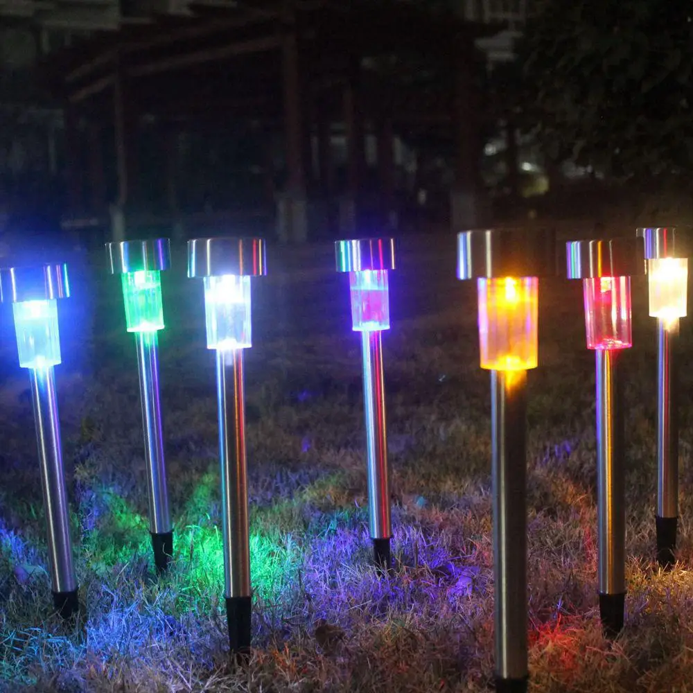 10pcs/lot Solar panel LED Spike Spot Light Lawn Lamp Landscape Garden