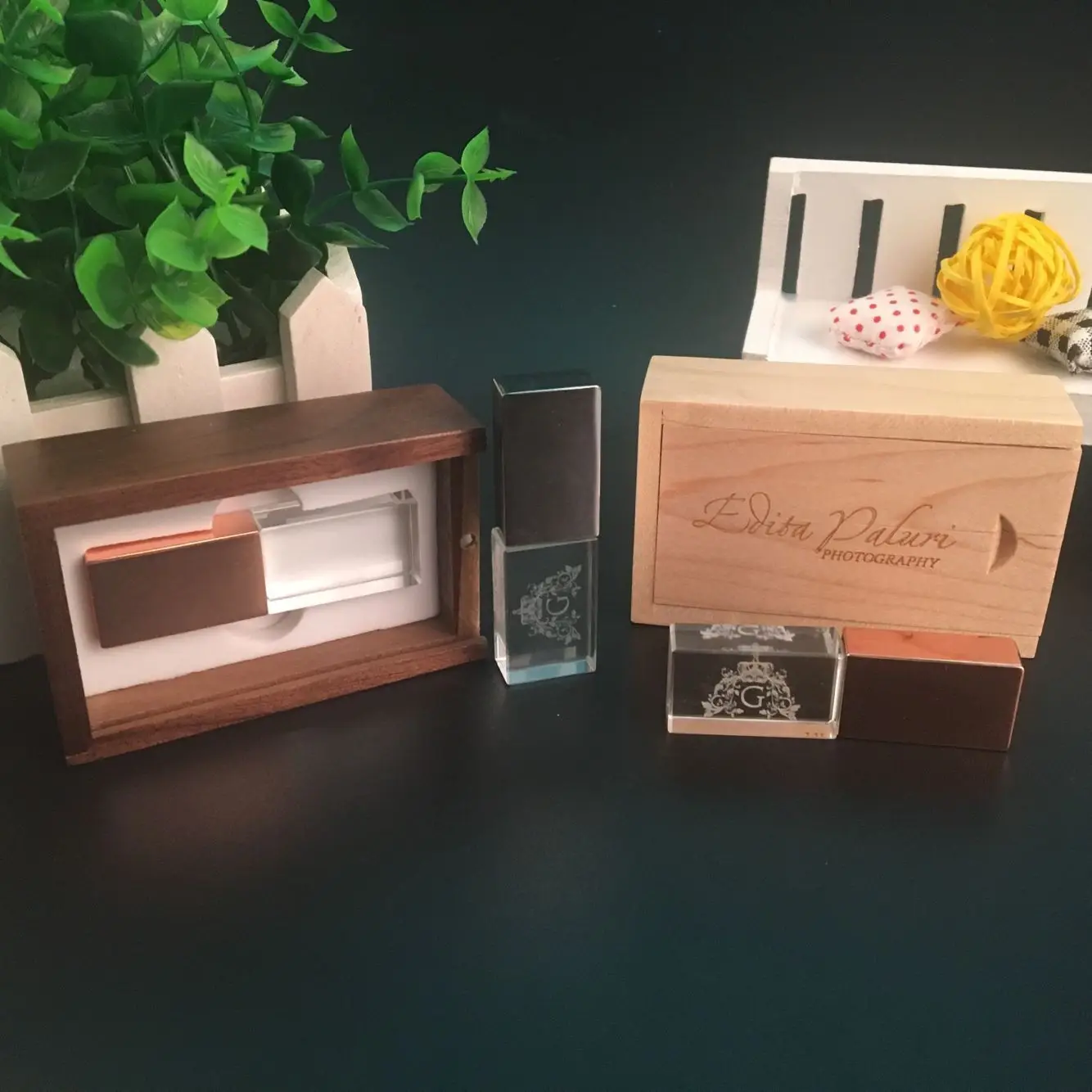 USB 2 0 индивидуальный Хрустальный флэш накопитель + деревянная коробка usb