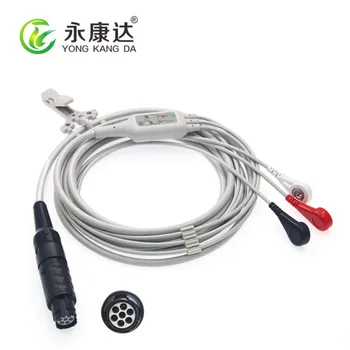 BPL Magna ecg cable 3leads ODU connector with AHA snap