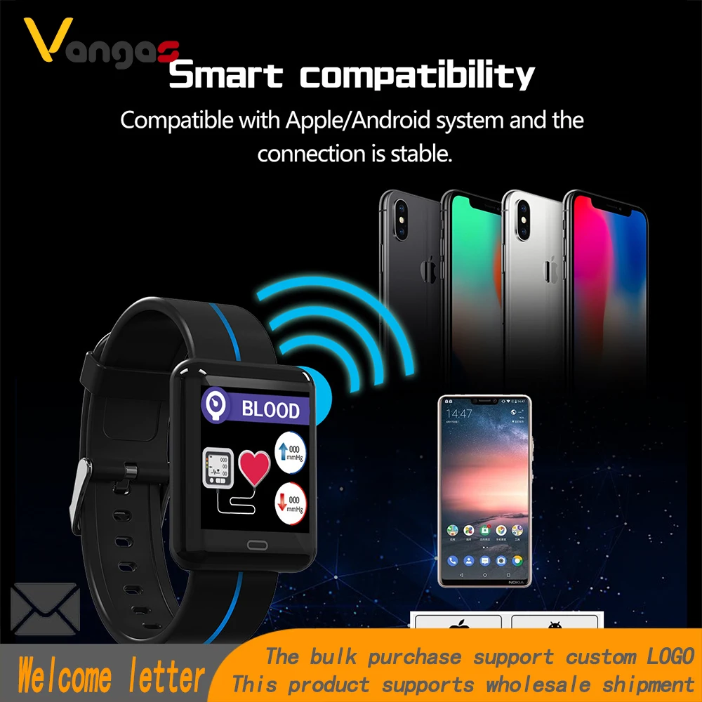 Vangas F5 смарт-браслет Цвет Экран Bluetooth спортивный браслет Поддержка PPG + ЭКГ
