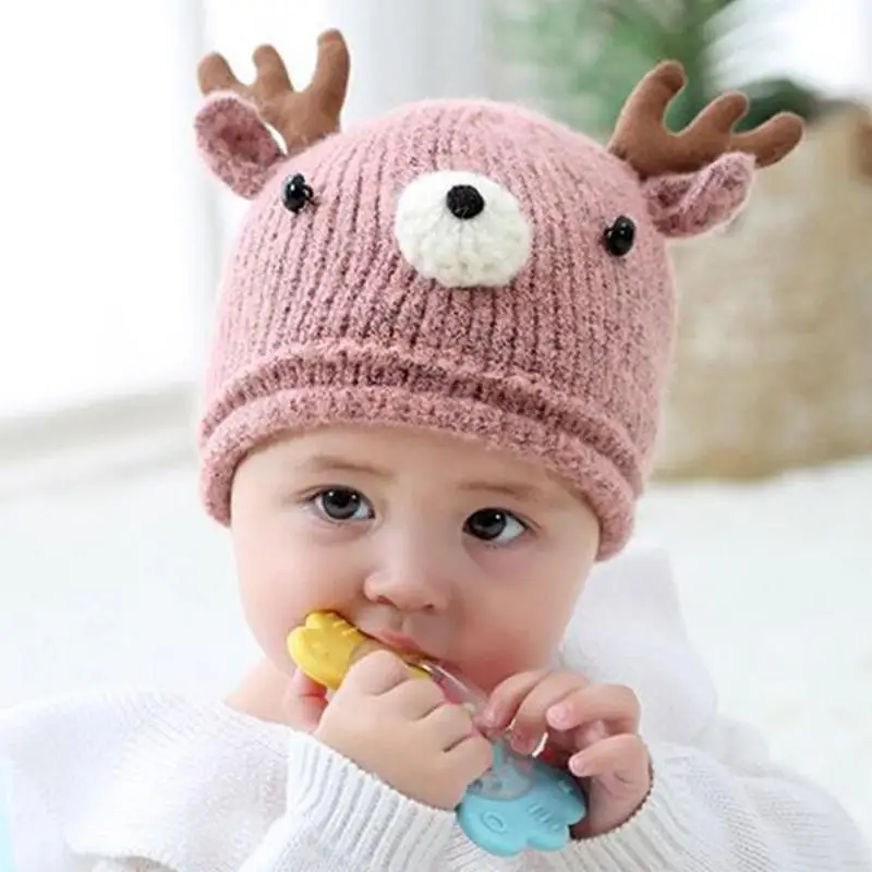 

Newborn Xmas Festival Photography Props Deer Elk Design Baby Infant Knitted Costumes Hat Baby Keep Warm Cap Photo Accessories