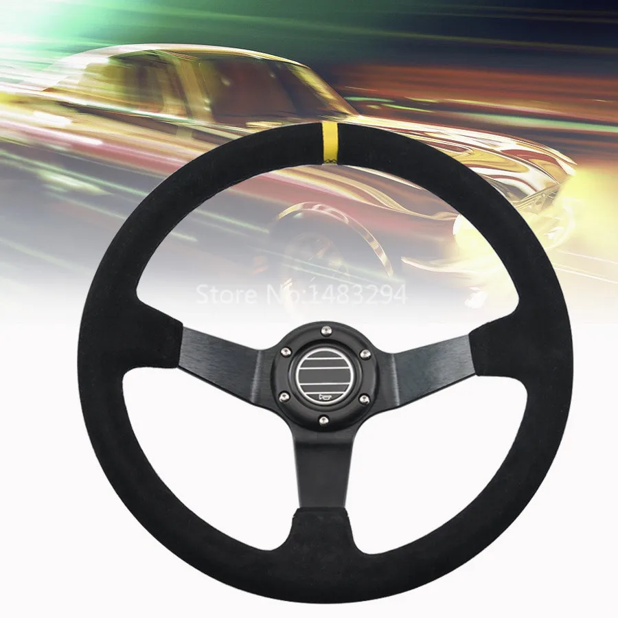 347 мм Диаметр замша кожа дрейфующий Racer руль для V W Au di BMW Универсальный|Рулевые