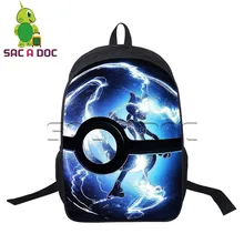 Рюкзак с покемонами, аниме, с принтом Пикачу, для мальчиков и девочек, школьные сумки для подростков, рюкзак для ноутбука, Mochila