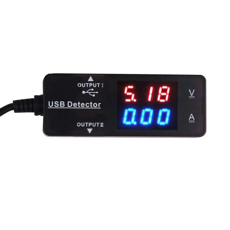 1pc Portable Pocket Voltage Current Meter Charger LED Digital Dual USB Charger Doctor Tester Power Detector HR Voltmeter Ammeter