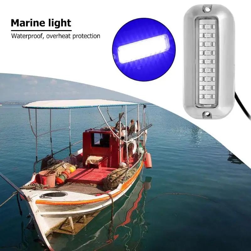 50 Вт 27LED красный подводный понтон Морская Лодка транцевые огни IP68