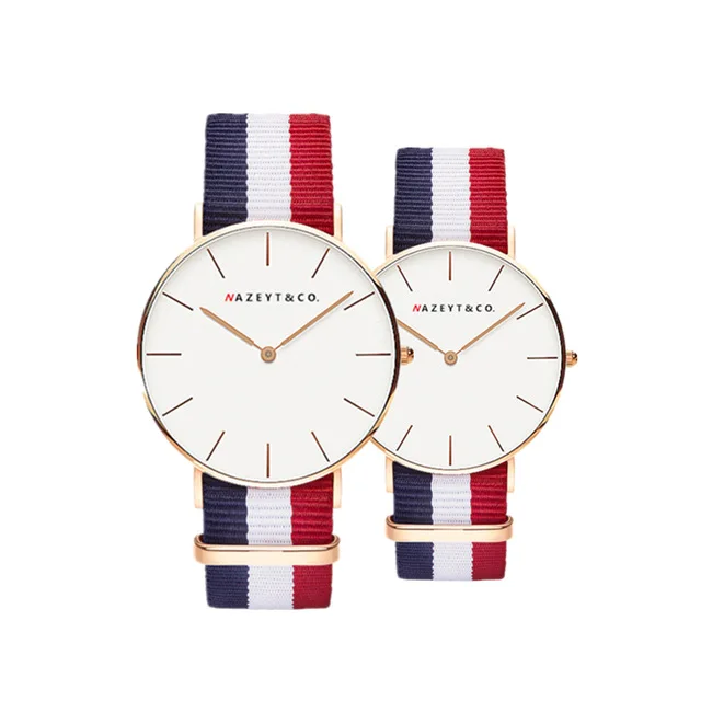 

fashion lovers Bauhaus top brand casual simple design couple watch best gift for students Multi-color Stripe British style Watch