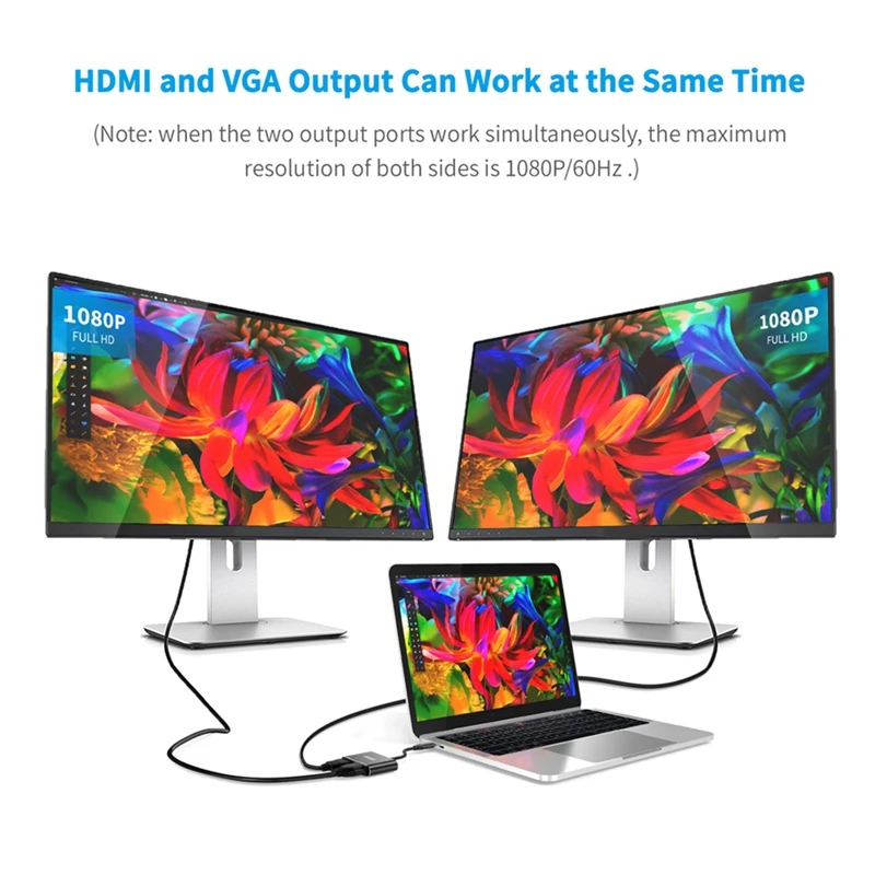 Choetech Type C к Hdmi + Vga адаптер 2 в 1 Usb 4K 1080P для Galaxy Note 8/S9 Plus 2017/2016 Macbook Pro| |