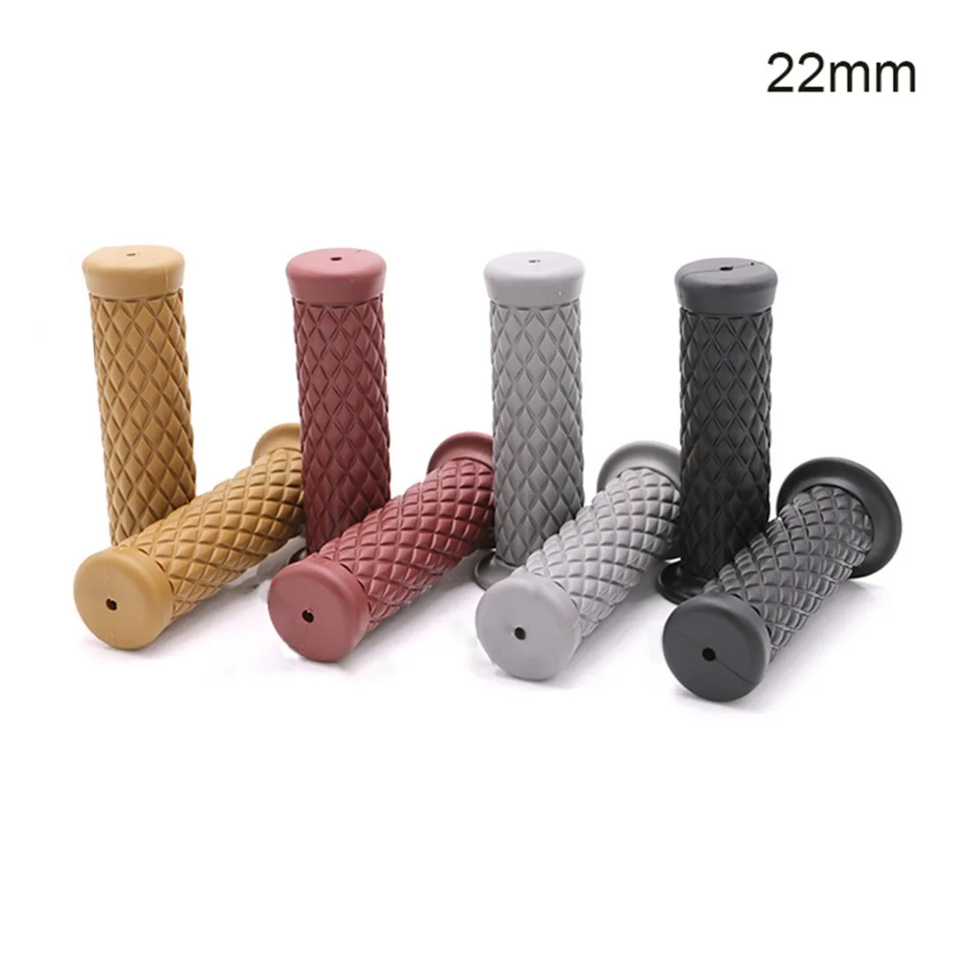 

1Pair Motorcycle Retro Rubber Handlebar Grips Bobber Racer Sport Bike for Universal 7/8"22mm Standard Handlebar Black/Red/Yellow