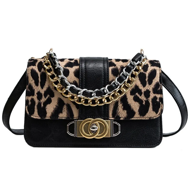 

2018 Leopard Print Luxury Handbags Women Bags Designer Chain Messenger Shoulder Purses Female Flap Top-handle Bag Bolsa Feminina