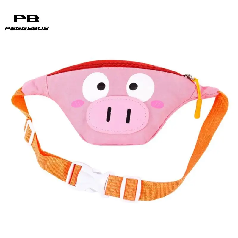 

Kids Fanny Pack Canvas Cute Fashion Boys Girls Money Chest Bag Animal Pig Shoulder Waist Bag Zipper Chest Crossbody Bags bolsas