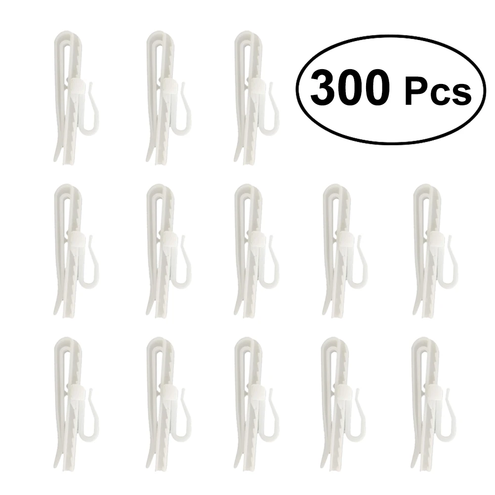 

300pcs Adjustable Depth Pinch Pleat Locking Curtain Tape Clip Hooks