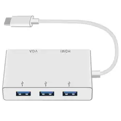 Usb Тип C к HDMI/USB 3,0 адаптер, USB 3,1 Тип C адаптер 4 К к HDMI цифровой AV многопортовый адаптер, Thunderbolt 3 совместимый, USB C