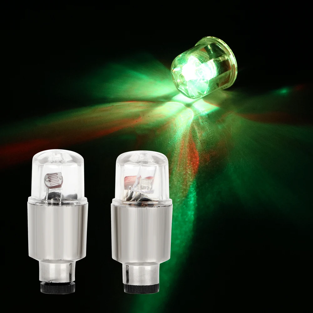 

2PCS LED Tire Valve Caps Light Riding Safety Bike Car Motorcycle Wheel Cool Wheel Lamp Decorative Strobe Colorful Light