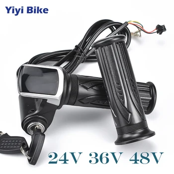 

Free Shipping Wuxing e bike Twist Throttle For Electric Bike Throttle 24V 36V 48V Gas Handle Throttle LCD Display Lock Key kiti