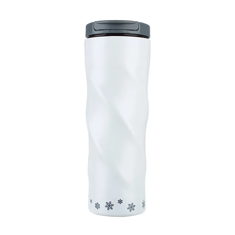 cheap 500Ml Coffee Insulation Cup Stainless Steel Spiral Vacuum Flask Portable Gradient Travel Thermal Mug