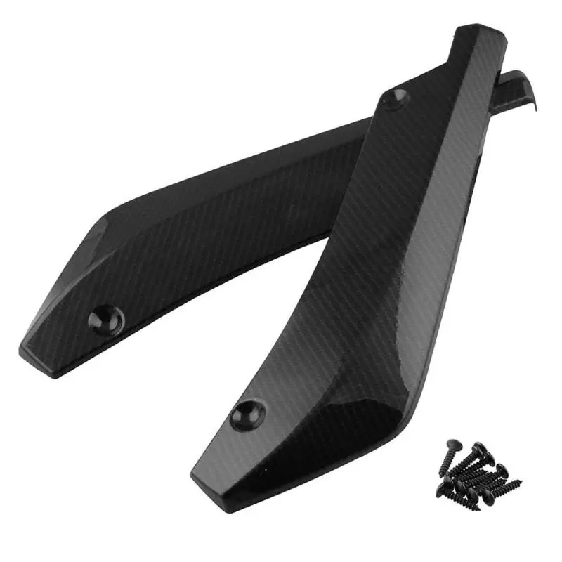 VODOOL 2 piezas Universal de parachoques trasero de coche alerón de labios Canards Wrap Angle Scratch Protector difusores ABS piezas de Exterior del coche VODOOL 2 piezas Universal de parachoques trasero de coche alerón de labios Canards Wrap Angle Scratch Protector difusores ABS piezas de Exterior del coche