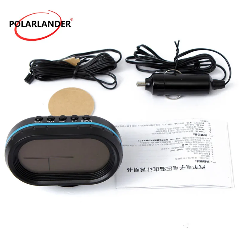 

Car Battery Voltmeter Voltage Meter Tester 12-24V Digital Auto Car Thermometer Monitor + Noctilucous Clock Automotive Supplies