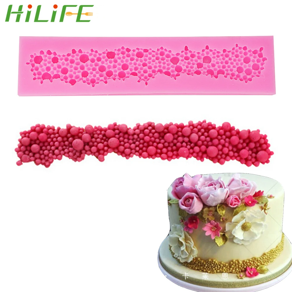 

HILIFE Flower Border Silicone Cake Mold Fondant Mould Chocolate Gum Paste Mold Sugarcraft Baking Tool DIY Cake Decorating Tools