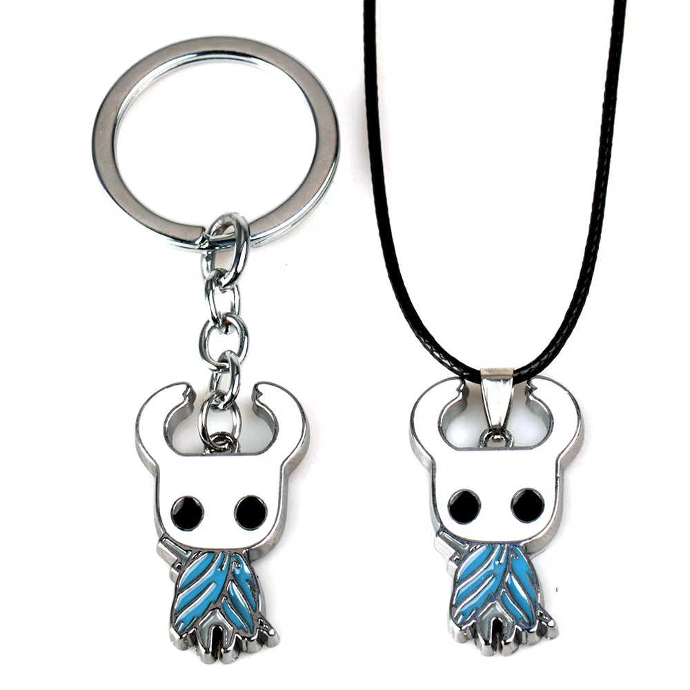 

Game Hollow Knight cosplay keychain pendant necklace fashion funny novelty alloy keyrings brelok do kluczy Acessorios kids gifts