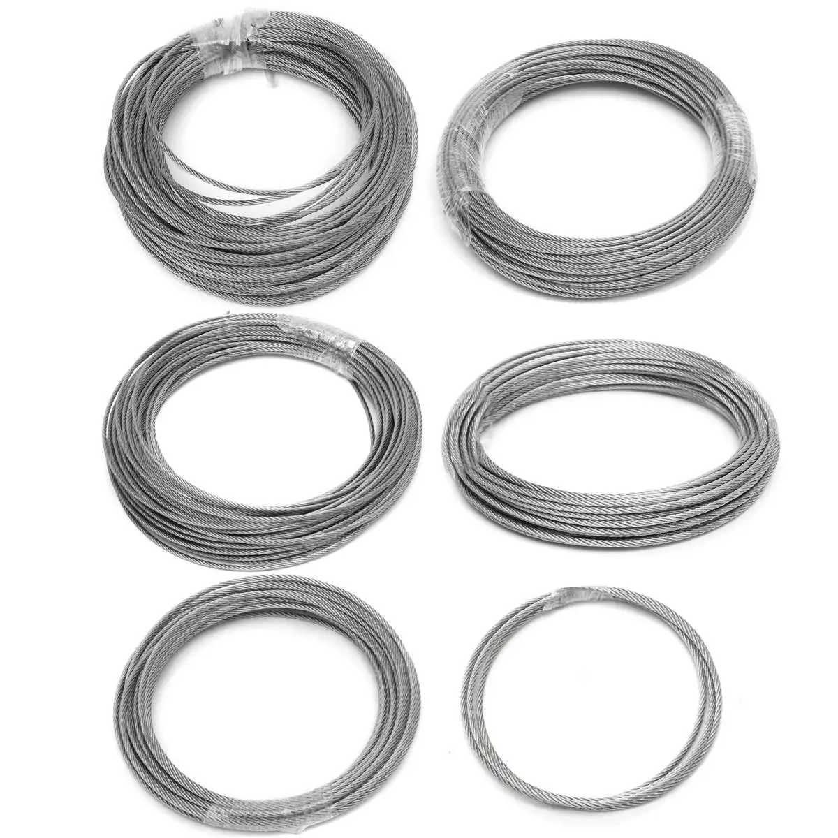 

Stainless Steel Wire Rope Tensile Diameter 4mm Structure Cable Fishing Lifting Cable Clothesline 1M/ 5M/ 10M/15M/ 20M/25M