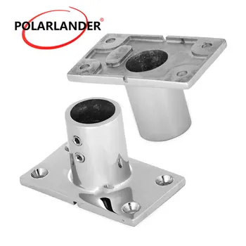 

2 Pieces 90 Degree For Boat Marine Yacht 22mm 7/8 Inch Rectangular Base Hardware Stainless Steel square bottom tube base