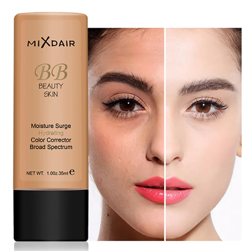 

MIXDAIR Face Liquid Foundation Moisturizing Make Up Base BB Cream Brightening Concealer Face Primer Full Coverage Waterproof