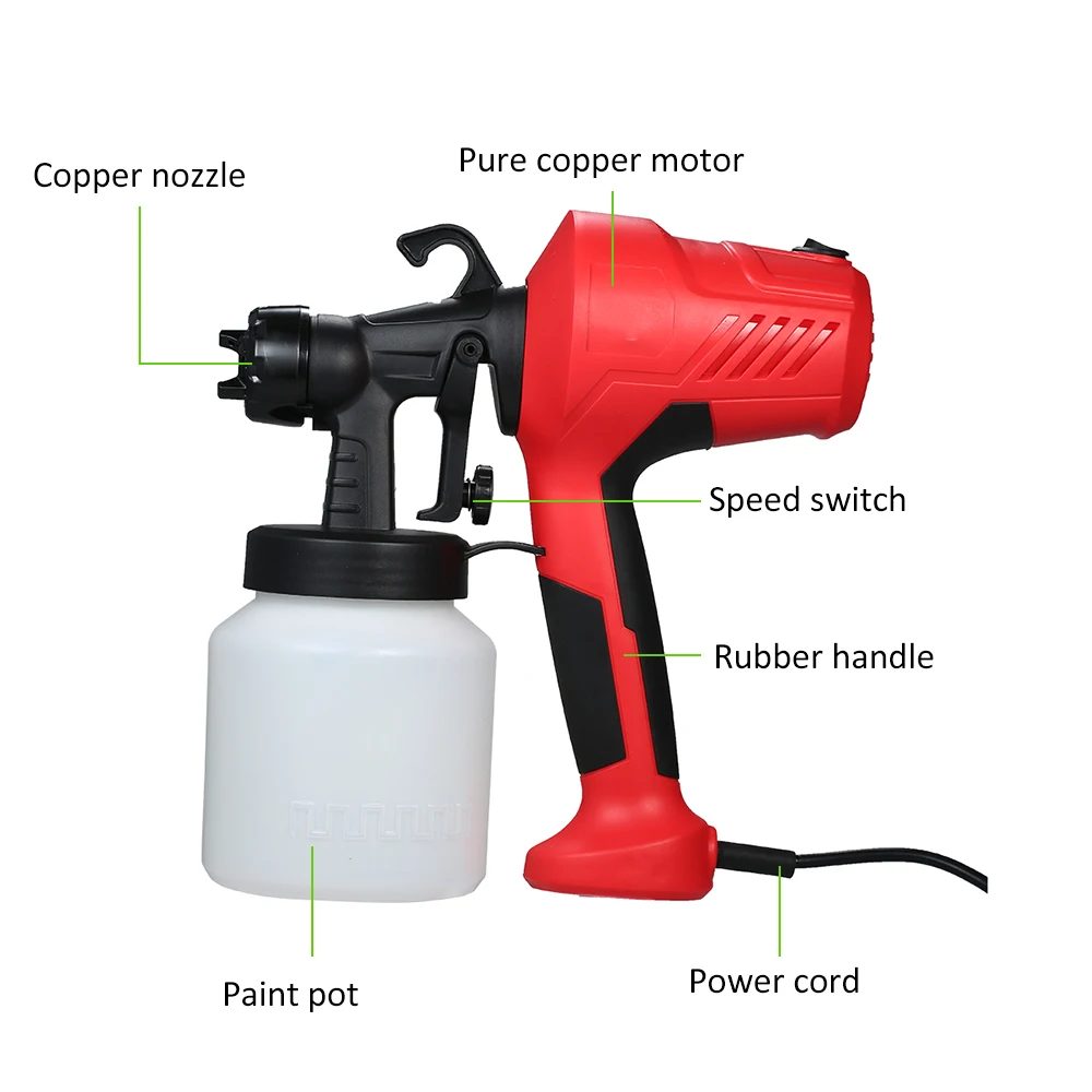 KKmoon JR-1820 230-240V 400W Pulverizador El/éctrico de Pintura Pistola sin Pintura Mini Pulverizador M/áquina para Pintar Autom/óviles Muebles de Madera Pared Carpinter/ía con Rociador