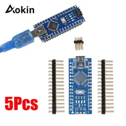 5 шт Nano Mini-USB С загрузчика Совместимость Nano 3,0 контроллер Arduino CH340 USB-драйвер Nano v3.0 16 МГц ATMEGA328P