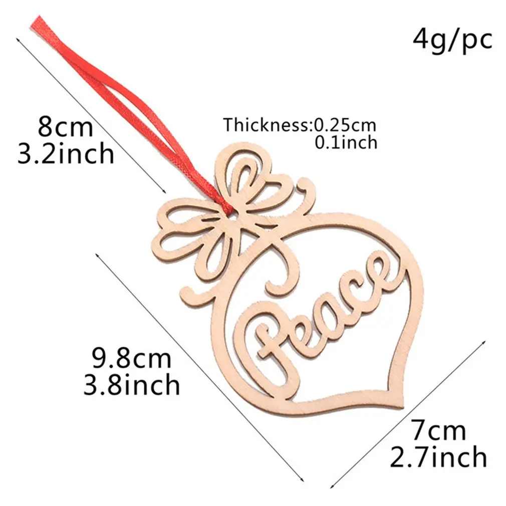 Деревянные креативные полые резные украшения рождественской елки кулон домашний декор Доступные Подвесные Подарки(6 упаковок