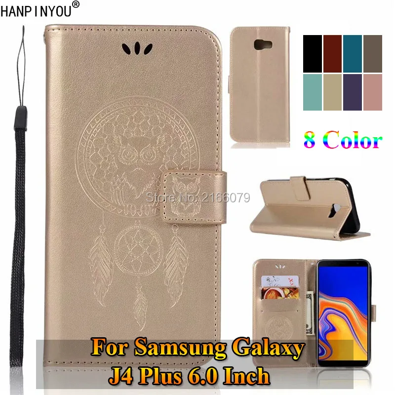 Для Samsung Galaxy J4 Plus (2018) J415F 6 0 &quotроскошный флип чехол из искусственной кожи с