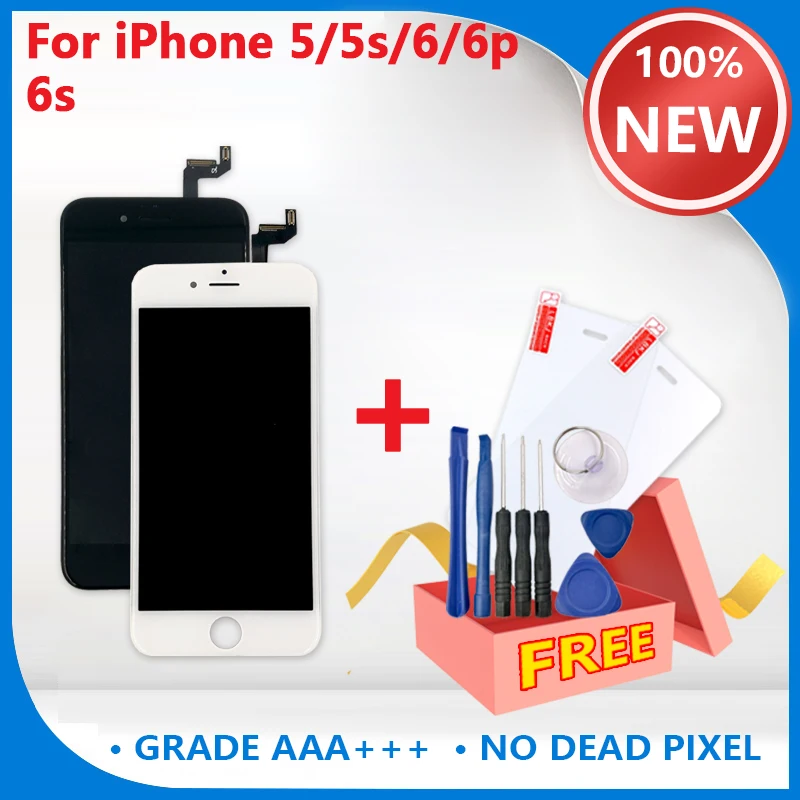 

Replacement LCD Display Repair For iPhone 5 5S 6 6s 6p With Touch Screen Digitizer Assembly Grade AAA++++ Film No Dead Pixel