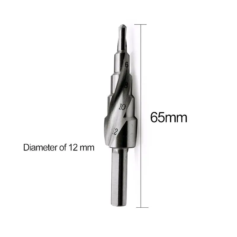 Triangular Shank Spiral Groove HSS Step Drill Bit Industrial Reamer Metal Hole Saw Shank Core Drill Bits