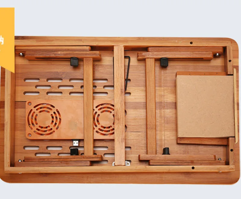 Регулируемый стол для ноутбука с USB охлаждающим вентилятором бамбуковые складные подставки для ноутбуков держатель диван кровать офисный деревянный стол для ноутбука HW12