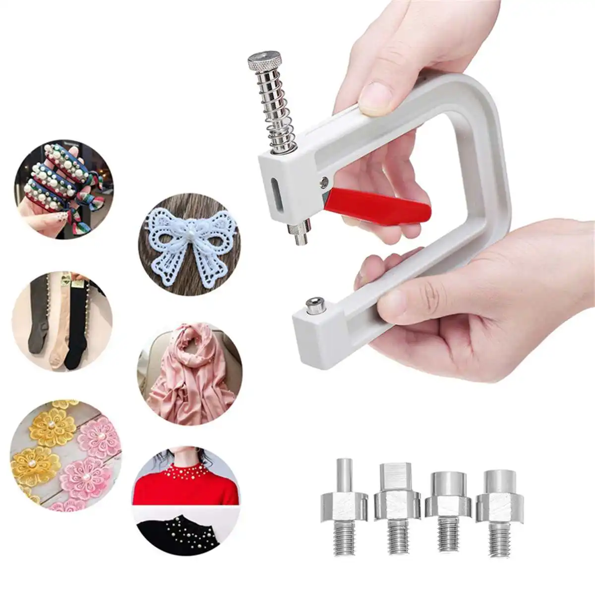 

Manual Nailed Pearl Bead Attach Machine Pearl Fix On Garments Clothes Decoration Jewelry DIY Repair Knitting Lace Hat Hair Tools