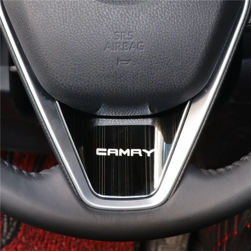 

Car interior Steering Wheel Cover Steering Protector Interior Decoration Sticker for Toyota Camry 2018 2019 Accessorie styling