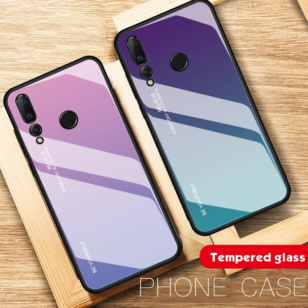 

Gradient Tempered Glass Case for Huawei P30 P20 lite pro Mate 10 20 magic2 For Honor 10 lite P Smart 2019 8X 9 Nova 4 3 3i Case