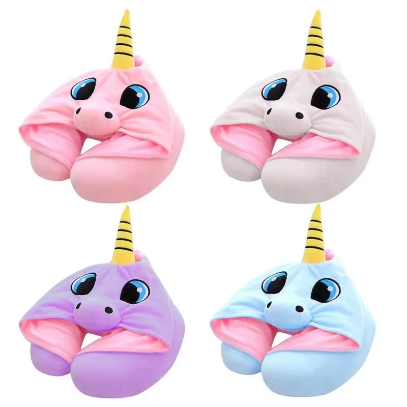 

Unicorn Stuffed Animals Plush Toy Soft Animal Neck Pillow Doll Toy Gift Perfect For Airplane Travel Comfortable Neck Support