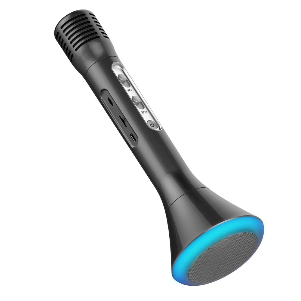 

Speech Professional Bluetooth Singing LED Lights Wireless Microphone Sound Accessories Radio KTV Handheld Speaker