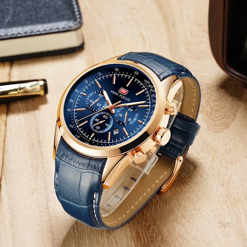 MINIFOCUS Fashion Men's Wristwatch Quartz Watch Men Waterproof Luxury Brand Watches Leather Strap 24hours Relogio Masculino Blue MINIFOCUS Fashion Men's Wristwatch Quartz Watch Men Waterproof Luxury Brand Watches Leather Strap 24hours Relogio Masculino Blue