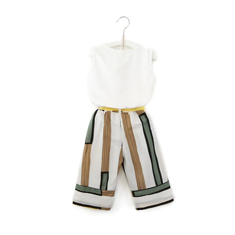Summer Fashion Children Girls Clothes Set Tops + Pants Kids Toddler Infant Sleeveless Vest T-shirt Striped Bow Trousers Summer Fashion Children Girls Clothes Set Tops + Pants Kids Toddler Infant Sleeveless Vest T-shirt Striped Bow Trousers