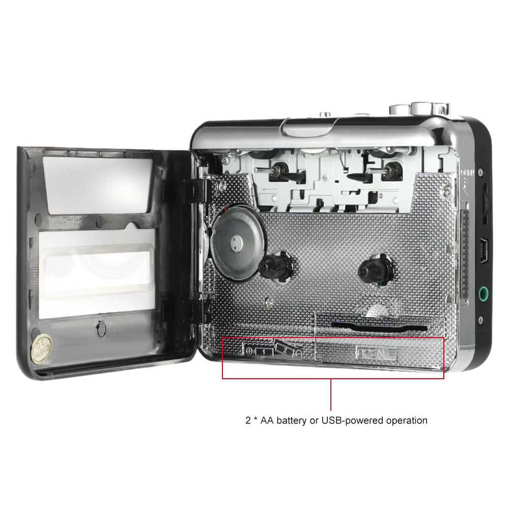 Ezcap USB Cassette Capture Audio Music Player Cassette Tape to MP3 Converter Convert into Computer Stereo HiFi Sound Mega Bass